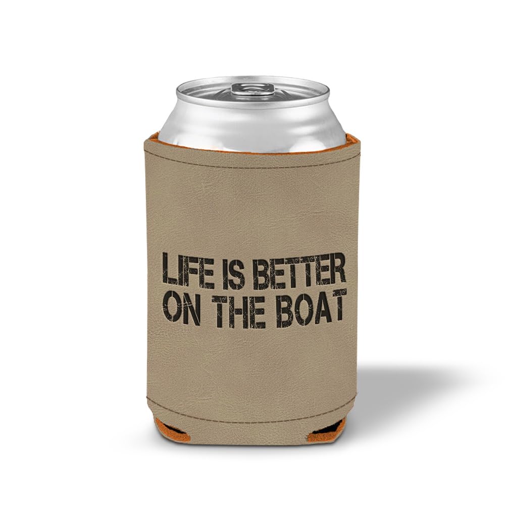 Amazon.com: Leatherette Beer Cuzzi Can Sleeve Life Is Better on